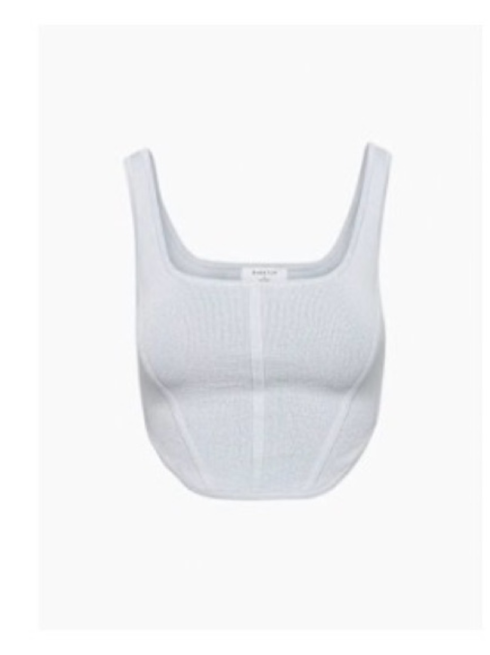 Aritzia Pale Blue Ribbed Square-Neck Crop Top